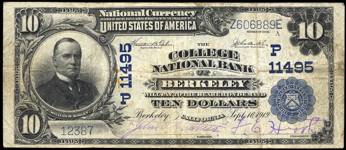 College National Bank of Berkeley bank note signed by F. E. Heath